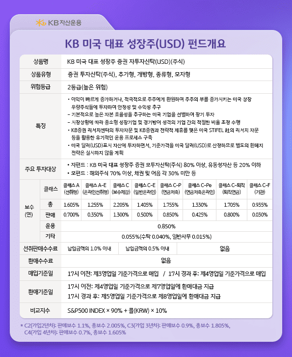 kb미국대표성장주 펀드 개요(usd).